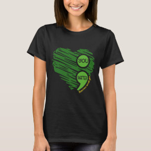 Sie zählen Semicolon Heart Retro Mental Health Awa T-Shirt