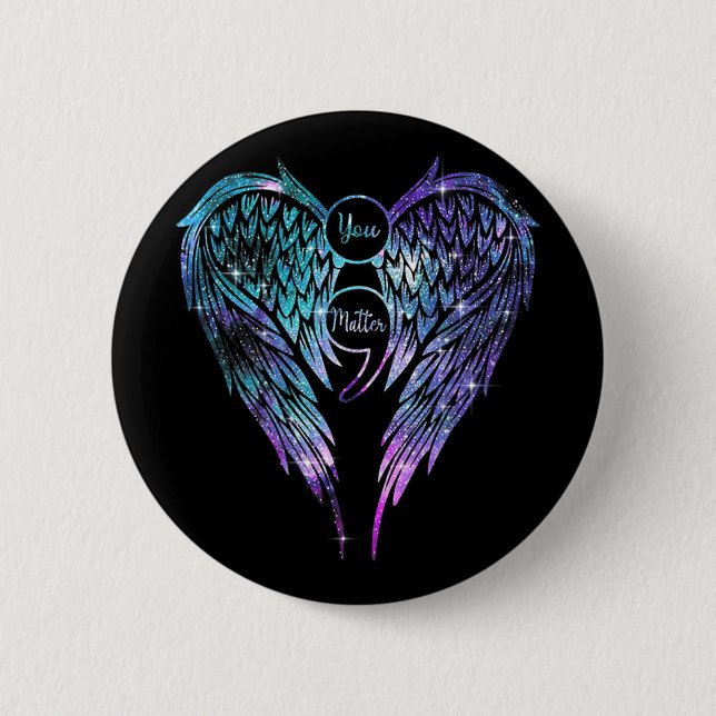 Sie zählen Wings Suizidprävention Awareness (on Button (Vorderseite)