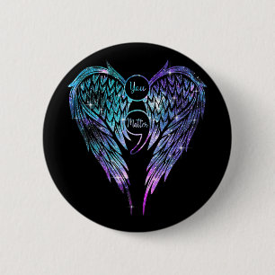 Sie zählen Wings Suizidprävention Awareness (on Button