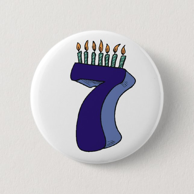 Sieben 7. Geburtstags-Geschenke Button (Vorderseite)