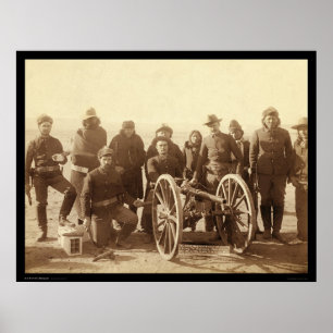 Sieben amerikanische Ureinwohner u. 1. Artillerie Poster