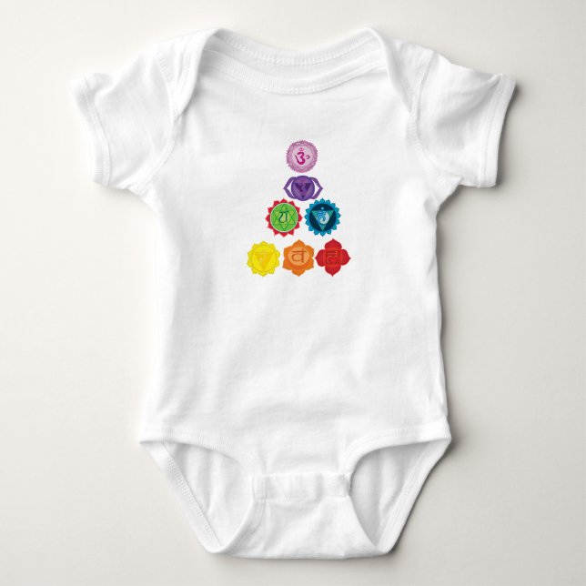 Sieben Chakra Yoga-Baby-Jersey-Bodysuit Baby Strampler (Vorderseite)