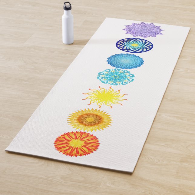 Sieben Chakras Regenbogen-FarbMandalas Yogamatte (Beispiel)