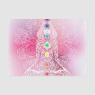 Sieben Chakras rosa Dame Seidenpapier