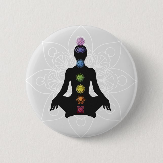 Sieben Chakras-Silhouette Button (Vorderseite)