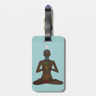 Sieben Chakras Yoga Pose Design Gepäckanhänger