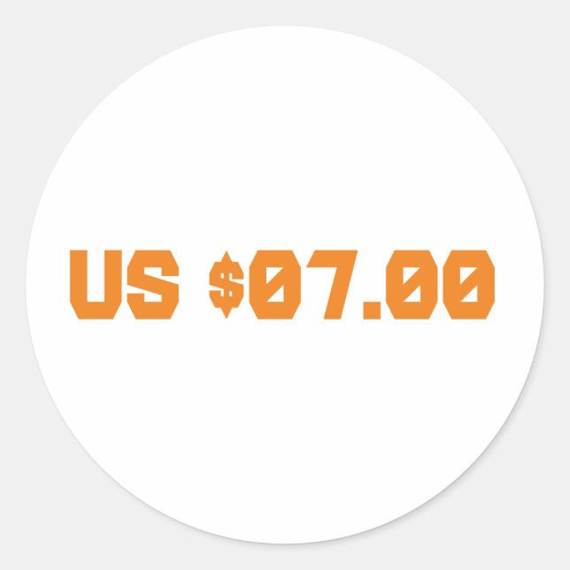 Sieben Dollar Runder Aufkleber (Vorderseite)