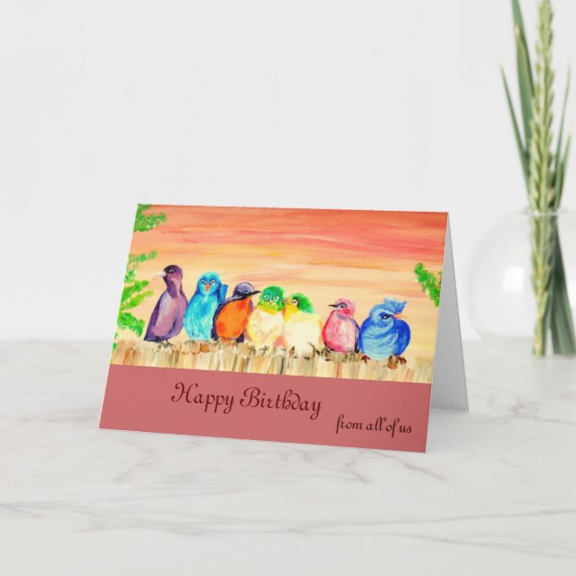 Sieben Freunde Geburtstagskarte Karte (Vorderseite)