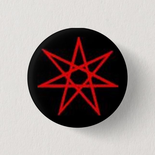 Sieben gezeigter Stern - Otherkin Button (Vorderseite)