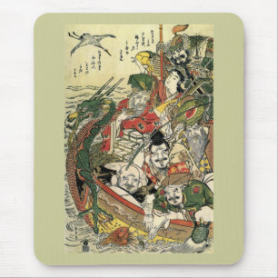 Sieben Götter des Guten Glücks Hokusai Kunstkuns Mousepad