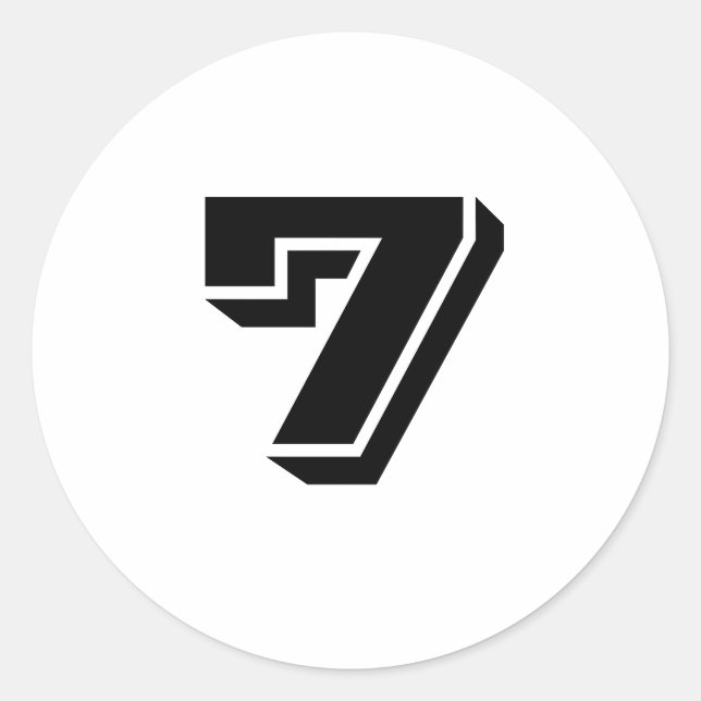 Sieben große runde White Number Stickers von Janz (Vorderseite)