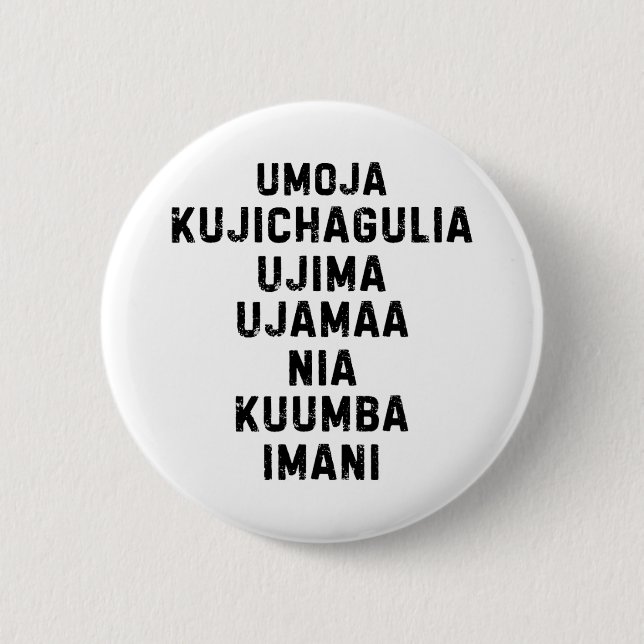 Sieben Grundsätze von Kwanzaa glücklich Kwanzaa 5 Button (Vorderseite)