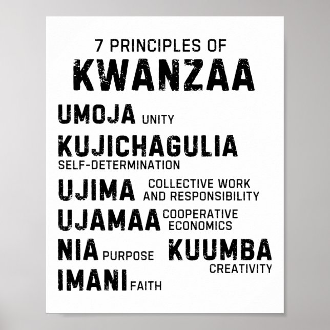 Sieben Grundsätze von Kwanzaa glücklich über Kwanz Poster (Vorne)