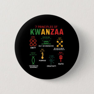 Sieben Grundsätze von Kwanzaa Happy Kwanzaa 3 Button
