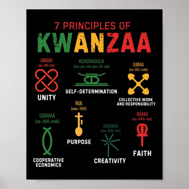 Sieben Grundsätze von Kwanzaa Happy Kwanzaa 3 Poster (Vorne)