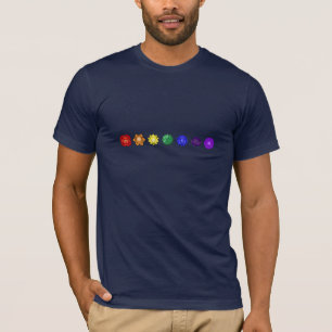 Sieben horizontales Chakras T-Shirt