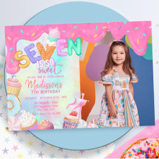 sieben ist so süß einladung