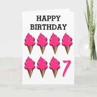 Sieben Jahre alte Girls Geburtstag Niedlich Rosa E
