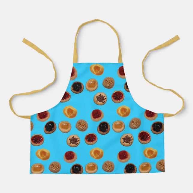 Sieben Kolaches über hellblaue Schürze (Vorderseite)