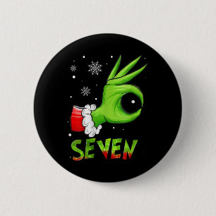 Sieben lustige 6 7 Meme Santa Weihnachten Xmas Leh Button