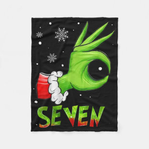 Sieben lustige 6 7 Meme Weihnachtsmann Weihnachten Fleecedecke