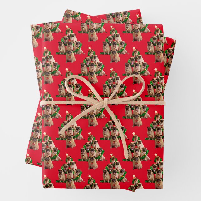 Sieben Möpsen-a-Posing Geschenkpapier Set (Beispiel)