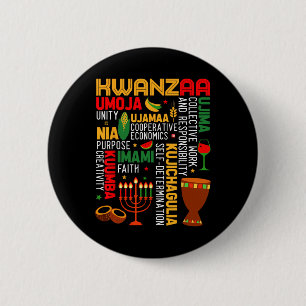 Sieben Prinzipien von Kwanzaa, einem stolzen Afroa Button