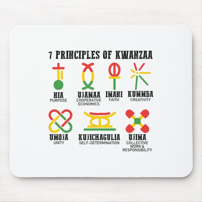 Sieben Prinzipien von Kwanzaa, einem stolzen Afroa Mousepad (Vorne)