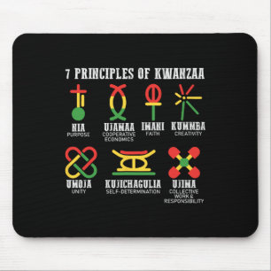 Sieben Prinzipien von Kwanzaa, einem stolzen Afroa Mousepad