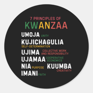 Sieben Prinzipien von Kwanzaa Happy Kwanzaa Runder Aufkleber