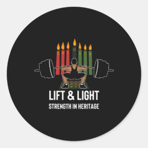 Sieben Prinzipien von Kwanzaa Kinara Candles Deadl Runder Aufkleber