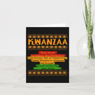 Sieben Prinzipien von Kwanzaa Stolz Afroamerikaner Karte