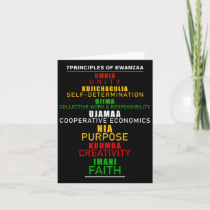 Sieben Prinzipien von Kwanzaa Weihnachten nach Ame Karte