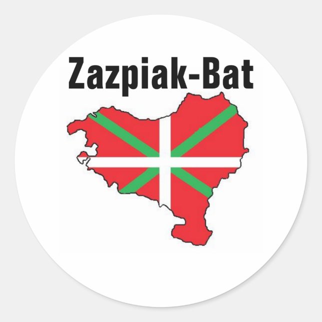 Sieben Provinzen, ein Baskenland Runder Aufkleber (Vorderseite)