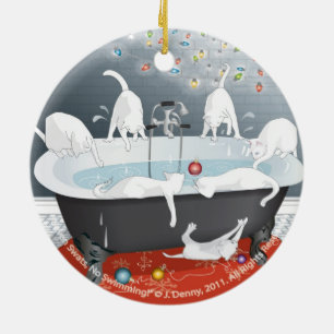 Sieben Schwatzen, kein Schwimmen! zweiseitig Keramikornament