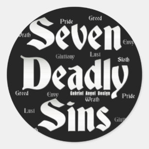 Sieben Sins-Logo Runder Aufkleber