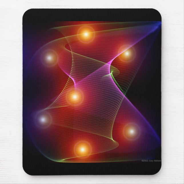Sieben Sonnen Abstrakte Digitale Kunst Mauspad (Vorne)