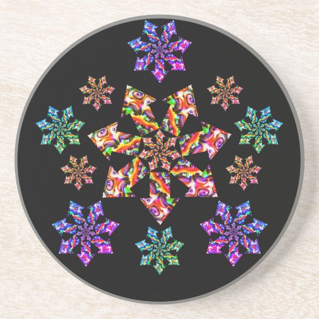 Sieben SternMantis Getränkeuntersetzer (Vorne)