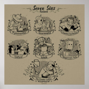 Sieben Sünden aus der RimWorld Poster