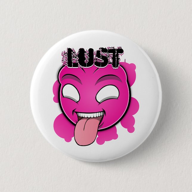 Sieben Sünden-Gesichter - Lust Button (Vorderseite)