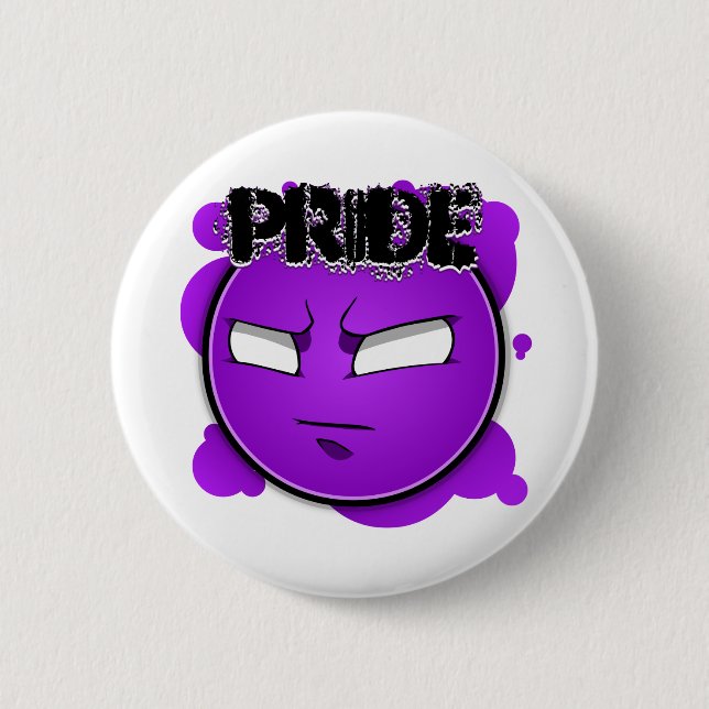 Sieben Sünden-Gesichter - Stolz Button (Vorderseite)
