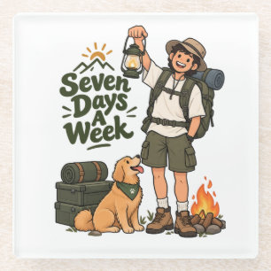 Sieben Tage die Woche Camping-Abenteuer iPad Smart Glasuntersetzer