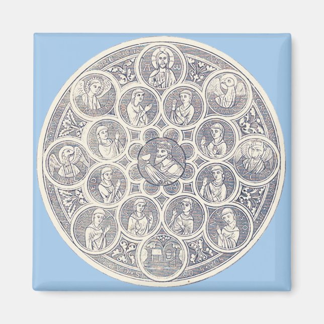 Sieben Tugenden und Jesus Christus Magnet (Vorne)