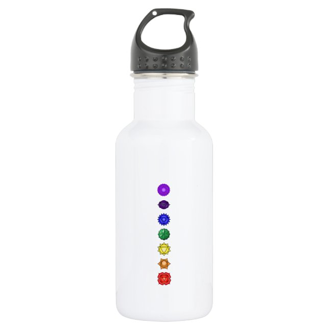 Sieben vertikale Chakras Edelstahlflasche (Vorderseite)