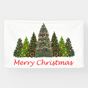 Sieben Weihnachtsbäume, frohe Weihnachtsbanner Banner