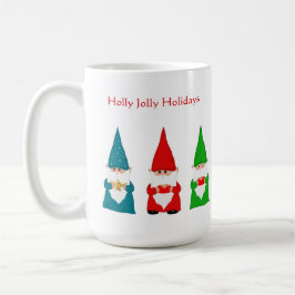 Sieben Weihnachtsgnomen auf Weiß Kaffeetasse