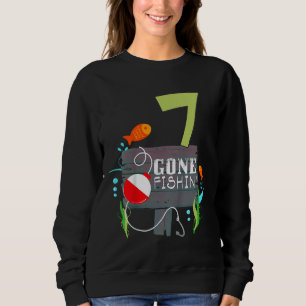Siebter Geburtstag Fischer Gone Fishin for Boy Gir Sweatshirt