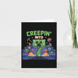 Siebter Geburtstag Gamer Pixel Creepin’ In 7 Video Karte