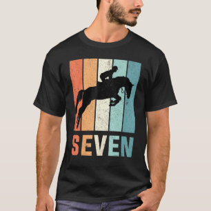 Siebter Geburtstag Retro Pferdereiter Jungen Mädch T-Shirt