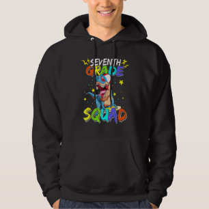 Siebter Grade Squad Dinosaurier erster Schultag Hoodie